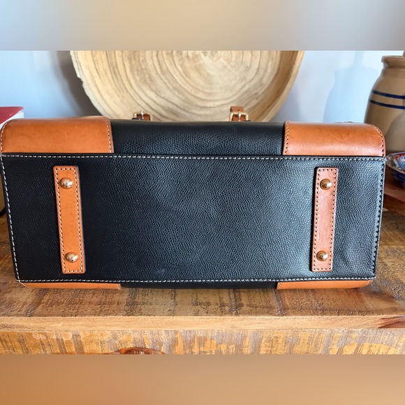 Dooney & Bourke Black and Brown Leather Satchel - Picture 5 of 10